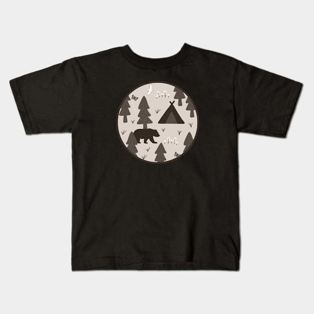 True North (Bark & Stone) Kids T-Shirt by Cascade Patterns